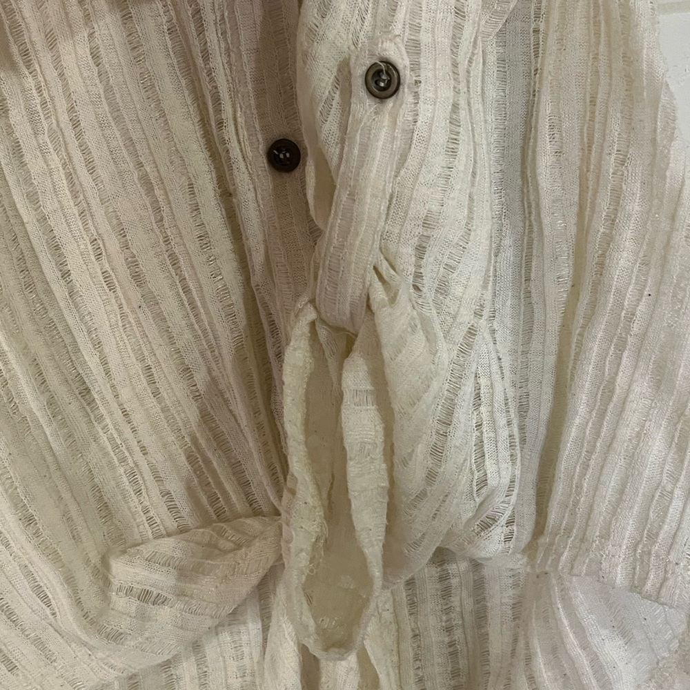 Rue 21•White Button Down Tie Top - Picture 7 of 8